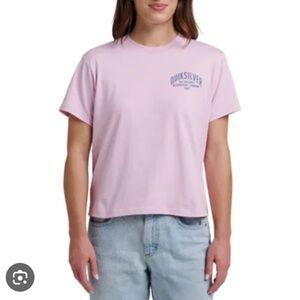 Quiksilver Graphic Tee - Pink - Surf - Womens large - slight crop